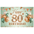 thumbnail image 6 of Elegant Crown Happy Birthday Banner Decorative Milestone 80th Celebration for Birthday Party Event Indoor, 6 of 7