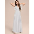 thumbnail image 5 of Drtj 2-14T Kids Junior Bridesmaid Flower Girl Elegant Formal A-line V-Neck Floor-Length Chiffon Dresses, 5 of 6