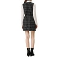 thumbnail image 3 of INSPIRE CHIC Women's Sleeveless Button Elegant Vintage  A-Line Round Neck Plaid Dress XS Black, 3 of 6