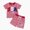 05 Red, variant on Kaprioy Baby Boy Easter Outfits Toddler Boys Summer Clothes Short Sleeve Easter Rabbit Truck Embroidery T-Shirt Striped Solid Shorts 2Pcs Set