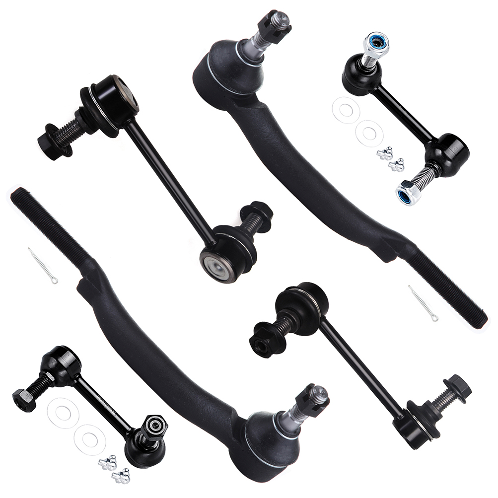 ECCPP - 6PCS Front Outer Tie Rod End Sway Bar Link Fit 2004-2007 For Buick Rainier For Chevy SSR Trailblazer For GMC Envoy For Isuzu Ascender For Oldsmobile Bravada For Saab 9-7x Suspension Kit