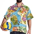 thumbnail image 4 of Atlas Men's Short Sleeve Hawaiian Shirt, Poplin Casual Printed Button Down, Summer Beach Unisex Shirts, 4 of 6