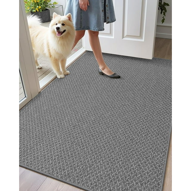 Color&Geometry Indoor Door Mat Non Slip Rubber Backed Dirt Trapper ;x;(Rolled-up NO Creases) Ultra Thin Rugs for Entryway Front Door Mat Indoor Washable Low-Profile Entr