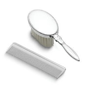 Heirloom quality Sterling Silver GIRLS BRUSH COMB set PLAIN by Empire Silver