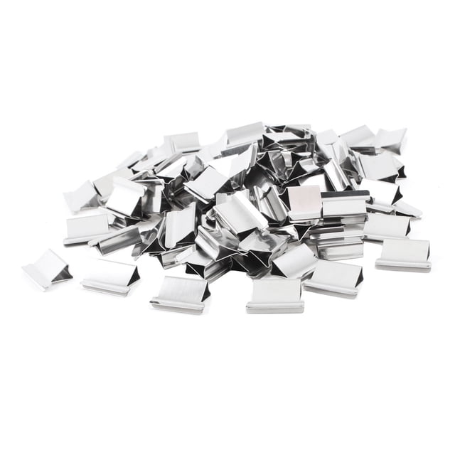 Office Stationery Clips Dispenser Metal Reusable Refill Silver Tone 100pcs