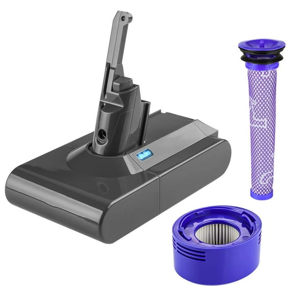 21.6V V8 Replacement for Dyson V8 Battery 6000mAh, SV10 Cordless Handheld Vacuum, for V 8 Animal Motorhead Carbon Fiber Fluffy Se