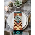 thumbnail image 3 of Turquoise Red Cloth Napkins Washable Set of 8, Southwest American Native Abstract Pattern Reusable Dinner Table Napkins Cloth Bulk for Weddings Kitchen Restaurants Hotel Events Parties 20 x 20 Inch, 3 of 9
