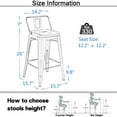 thumbnail image 3 of Metal Bar Stools Set of 4 Counter Height Stools 26 Inchs Counter Stools with Backs Black Bar stools with Backs Bar Height Stools, 3 of 4