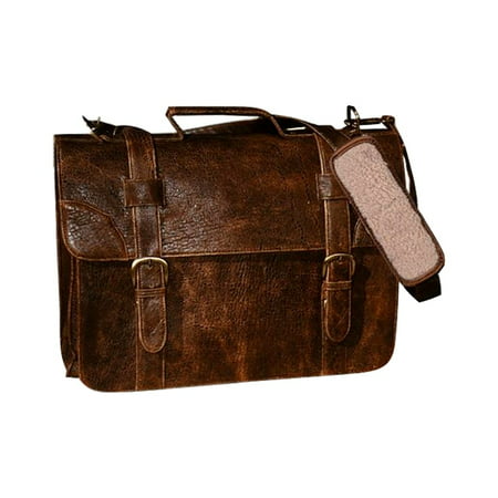 Scully Leather Brown Lambskin Satchel Briefcase