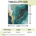 thumbnail image 2 of Teal Gold Marble Pattern Square Fitted Tablecloth with Elastic Edge,Square Table Cover,Washable Elastic Table Cover for Home Kitchen Party Decor 34"x34", 2 of 6
