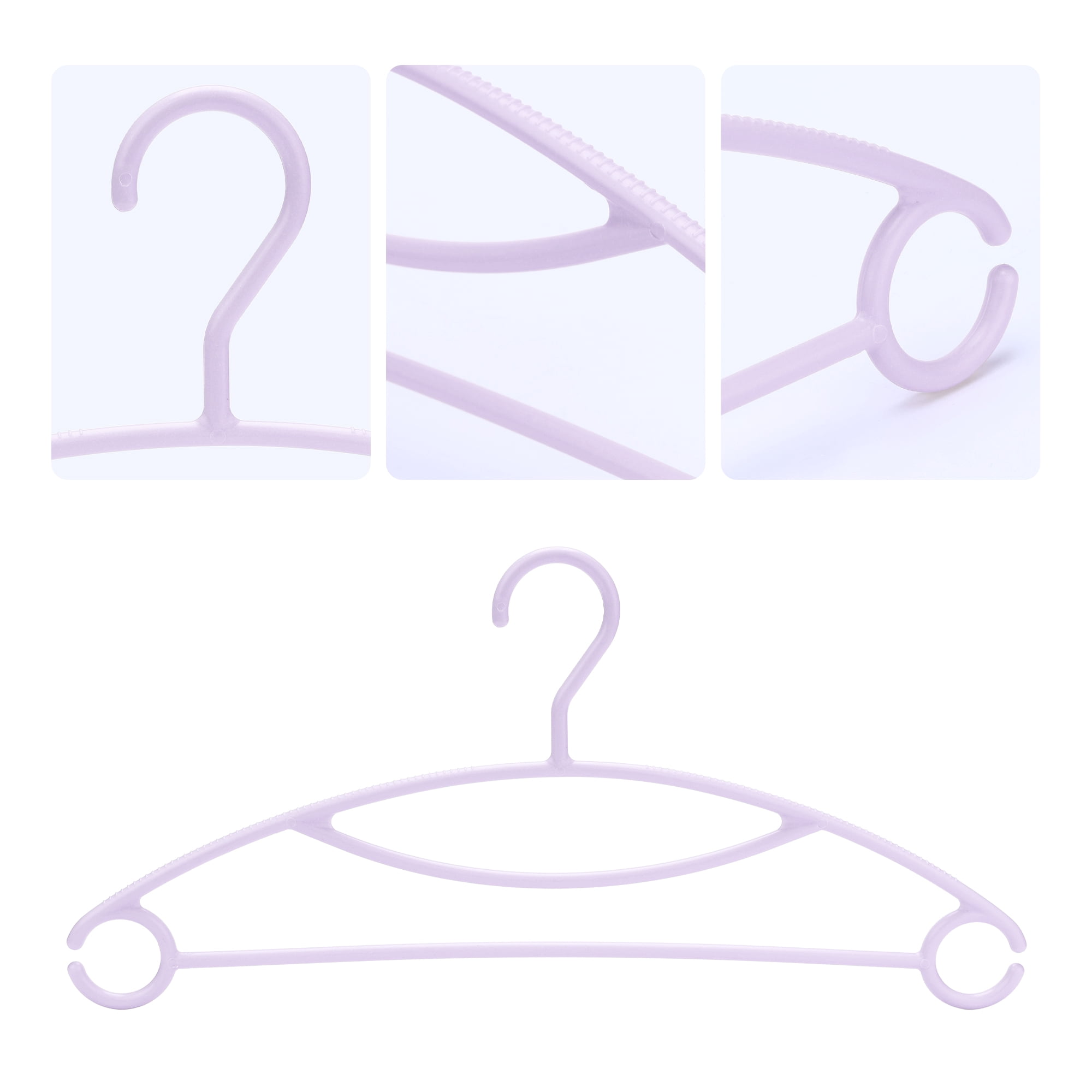 Unique Bargains Non-Slip Space Saving Clothes Hangers 10 Pack Light Purple