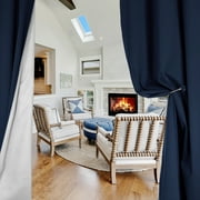 Deconovo Blackout Curtains 84 inch - Thermal Insulated Curtains for Bedroom with Back Silver Coating (52 x 84, Navy Blue, 2 Panels)