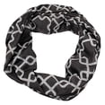 thumbnail image 3 of Pop Fashion Women's Scarf with Zipper Pocket & Pattern Print Interlocking Chain Square (Grey), 3 of 7
