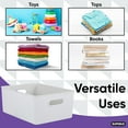 thumbnail image 3 of Superio 15L Medium White Smoke Ribbed Storage Bin with Lid, Plastic Storage Bin, 3 of 6