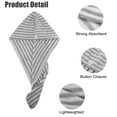 thumbnail image 4 of 3 Pcs Soft Hair Towel Wrap Drying Cap Microfiber for Wet Long Hair Gray White 9.84x25.59 Inch, 4 of 6