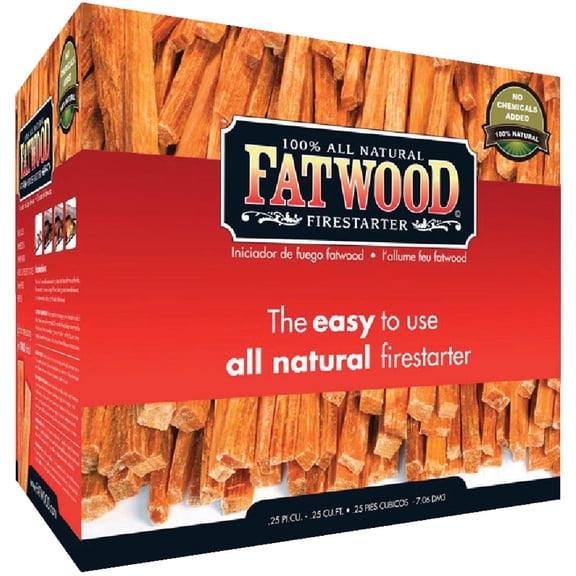 Wood Products Fatwood Fire Starter - Waterproof Combustible - 4 Piece, Brown — Residential Use, Standard Application
