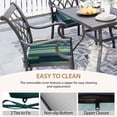 thumbnail image 3 of Outdoor Seat Cushion for Patio Furniture Dining Chair Pad Replacement, 21 x 21 x 3, Set of 2, Blue Green Stripes, 3 of 7