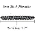 thumbnail image 4 of Angelstones Natural Black Hematite Gemstone 6mm Round Beads Stretch Bracelet 7" Unisex, 4 of 4