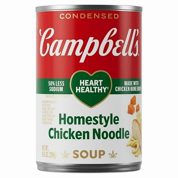 Pack of 1 Campbell’s Condensed Heart Healthy Homestyle Chicken Noodle Soup, 10.5 oz Can