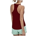 thumbnail image 7 of Womens Racerback Tank Tops with Built in Bra Casual Sport Workout Yoga T Shirt Sleeveless Athletic Gym Tees (M, Wine), 7 of 7