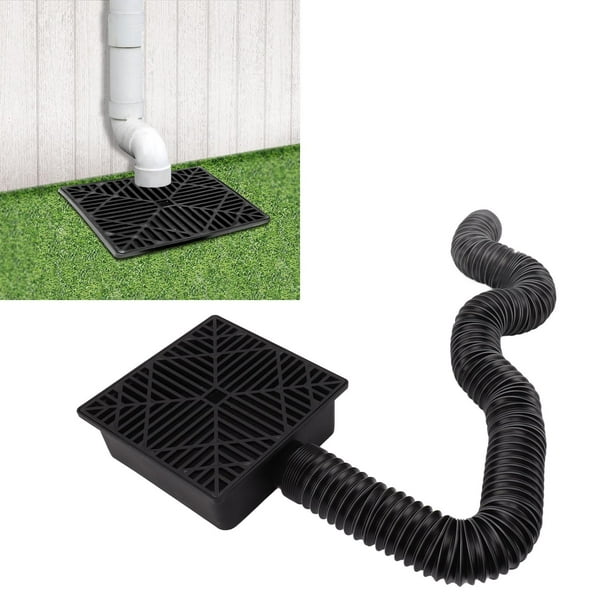 Catch Basin Downspout Extension, Black Gutter Downspout Extension Slope Design For Rainwater