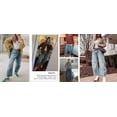thumbnail image 6 of Womens Stretchy Mid Rise Barrel Jeans Vintage Loose Wide Leg Cropped Denim Pants Jeans, 6 of 7