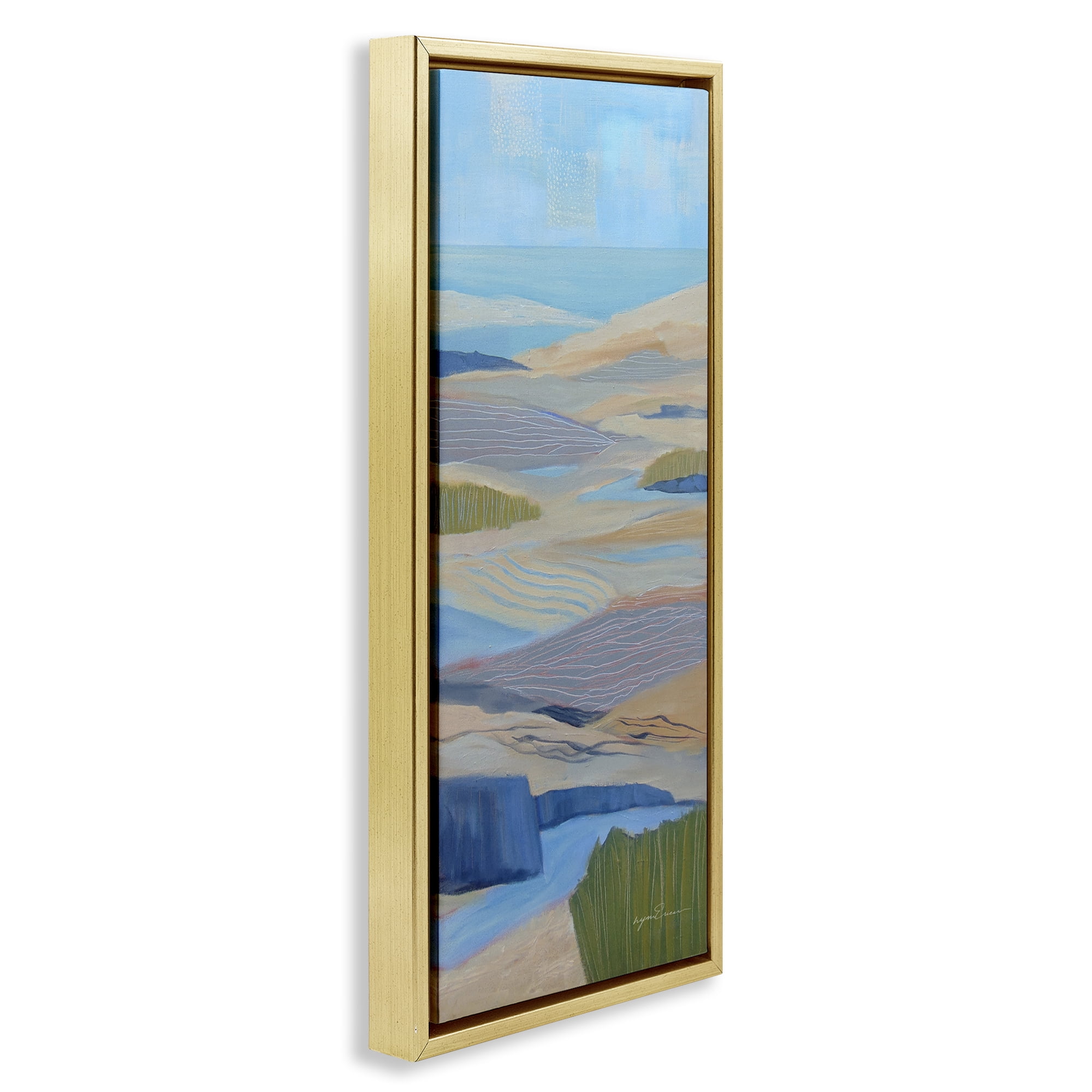 Stupell Industries Ebb & Flow Sand Dunes Gold Framed Floater Canvas Wall Art, design by Lynn Ericson Fine Art