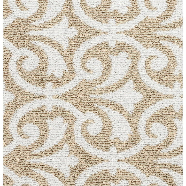 Jean Pierre Tufted Floral Scrollwork Accent Rug - Navy/White - 2 ft
