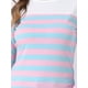 thumbnail image 5 of Blusa de mujer INSPIRE CHIC de rayas, bloque de color, de manga larga, camiseta casual, L, azul y rosa, 5 of 6