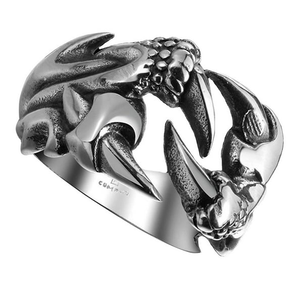 WHAMVOX 1pc Unique Dragon Claw Open Ring for Men Stylish Finger Jewelry Decor