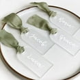 thumbnail image 1 of TETOU 30Pcs Acrylic Place Card for Wedding Frosting Acrylic Table Seating Cards Wedding Supplies - Green Ribbon, 1 of 6