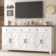 thumbnail image 5 of Lafnest 71" Farmhouse Sideboard with 6 Barn Doors & 3 Drawers,Buffet Cabinet for Kitchen & Dining Room,White, 5 of 8