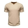 thumbnail image 2 of Wancir Men's Notch T-Shirt, Soft Cotton Short Sleeve Slim Fit Basic Split V Neck T Shirts for Men, 2 of 8