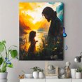 thumbnail image 4 of Qisvanset Framed Canvas Wall Art 12x16 Inch Jesus and Girl Modern Nursery Bible Gift Art, 4 of 5