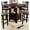 Brown Mix, variant on Counter Height Oval Dining Table with Storage | Perfect for Cozy Family Dinners | Wood Veneer Exterior | Solves Clutter Problem