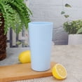 thumbnail image 2 of Mainstays 26-Ounce Blue Daisy Etched Plastic Tumbler, 2 of 6