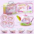 thumbnail image 2 of Joyfy Unicorn Tea Set for Girl, Princess Tin Teapot Tea Party Set, Pretend Play Kitchen Toy for Kids Toddlers Age 3 4 5 6, 2 of 7