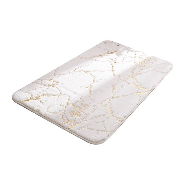 Marbling Bath Mat 16 X 24 Inch Soft Floor Rug Non Slip Water Absorbent Door
