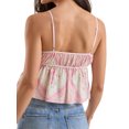 thumbnail image 3 of Argulvti Women's Summer Cami Tops Sleeveless V Neckline Floral Print Ruffle Camisole Tank Tops, 3 of 4