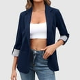thumbnail image 2 of Zshosam Womens Blazers for Women Casual Open Front Suit Blazer Jackets with Pockets(Dark Blue,L), 2 of 6