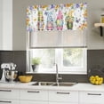 thumbnail image 4 of 2 Pack Valances for Window, Spring Easter Short Curtains for Kitchen Bedroom Living Room, Watercolor Eggs Gnomes Floral Butterflies Plants Small Window Treatment Valance Drapes 42 x 18 Inch, 4 of 8