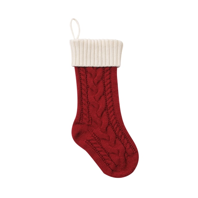XZNGL Red and White Christmas Decorations Christmas Splicing Stocking Wool Pendant Christmas Decorations Gift Bag Socks Red and White Christmas Stockings Red and White Stockings Christmas