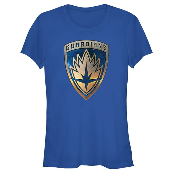Junior's Guardians of the Galaxy Vol. 3 Metallic Badge  Graphic Tee Royal Blue Small