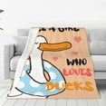 thumbnail image 3 of Just A Girl Who Loves Ducks Throw Blanket Super Soft Flannel Fleece Blanket for Kids Gifts Plush Lightweight Fuzzy Cozy Blanket Microfiber for Couch Sofa Couch Living Room Travel 50"x 40" All Season, 3 of 6