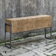 thumbnail image 6 of Uttermost Nevis Contemporary Wood and Metal Console Table in Oatmeal and Gray, 6 of 10