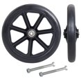 thumbnail image 2 of 2 Pieces Front Wheel, 8inch Wear Resistant Bearing Solid Rollers Wheels Casters for Wheelchairs Walkers Rollators Accessories Black, 2 of 8
