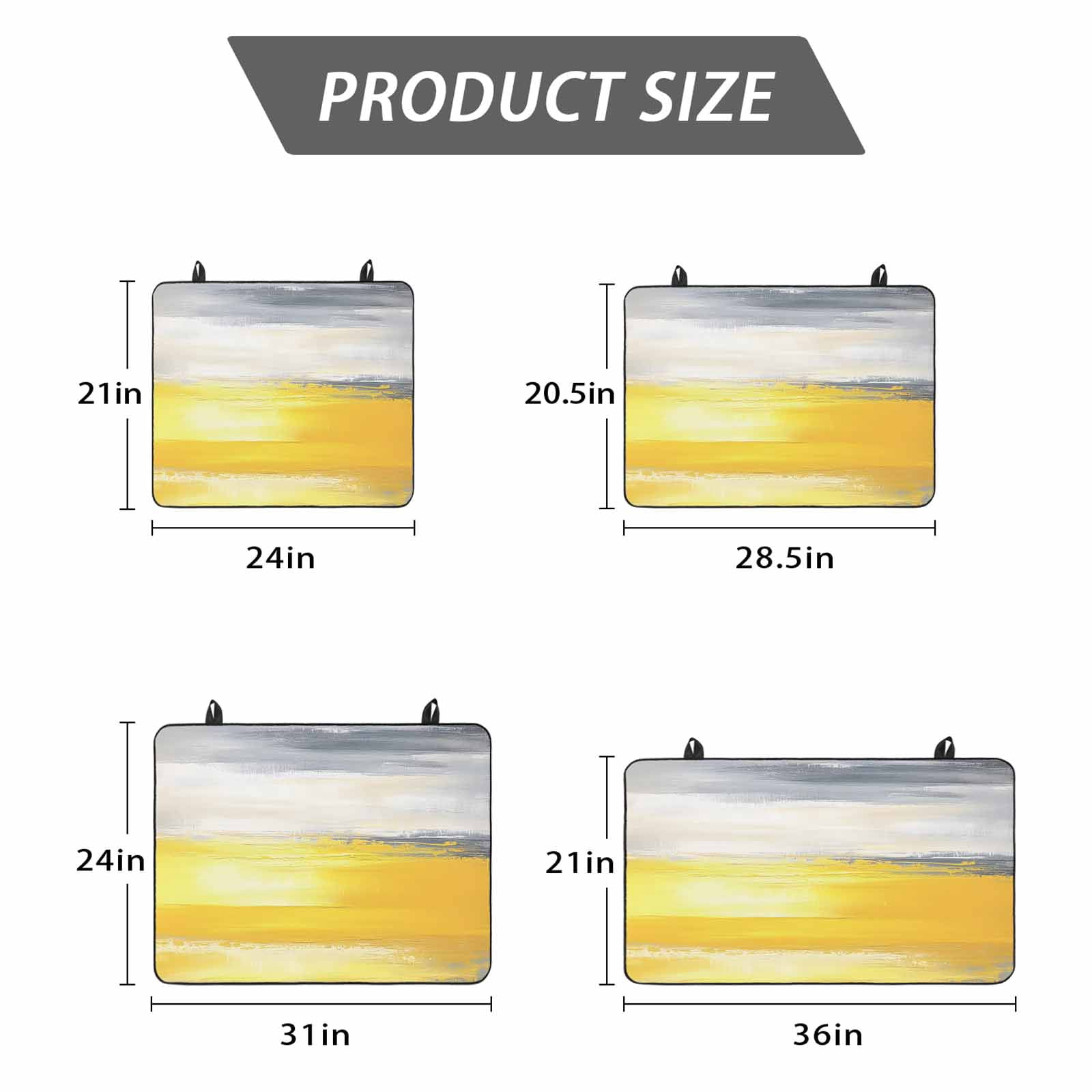 Yellow Gray Stove Top Cover for Electric Stove, Heat-proof & Non Slip Glass Top Stove Cover Protector, Modern Abstract Oil Painted Art Kitchen Flat Cooktop Rubber Mat 24x21 Inches