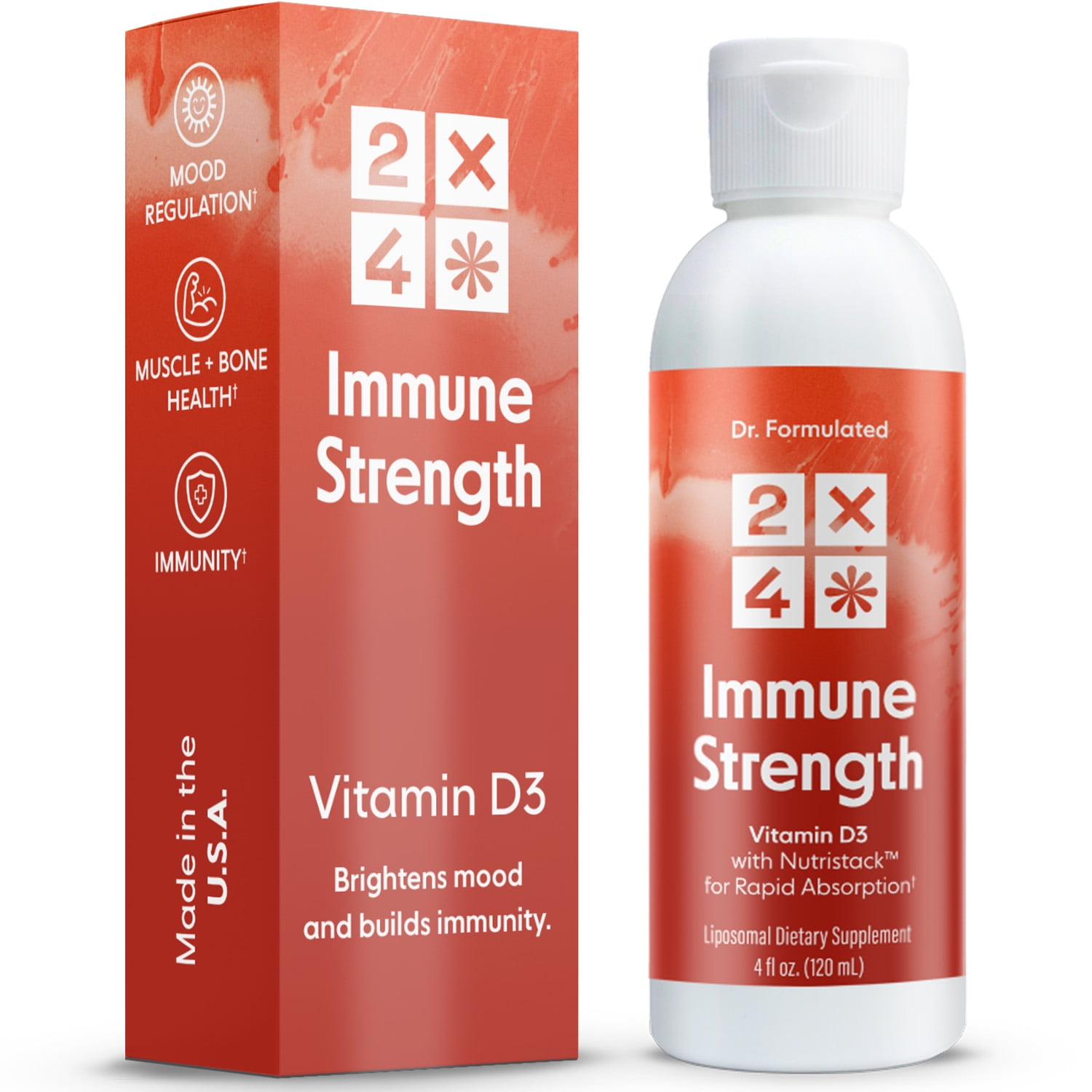2x4 Liquid Vitamin D3 with K2 Liposomal Supplement Immune Support ...