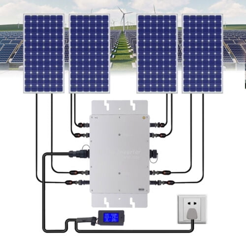 Solar Micro Inverter Waterproof WVC-1200W Grid Tie MPPT Pure Sine Wave DC to AC