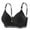 Black, variant on Women's Embroidered Front Buckle Wireless Thin Bra for Large Size, Breathable Soft Fabric, Everyday Comfort